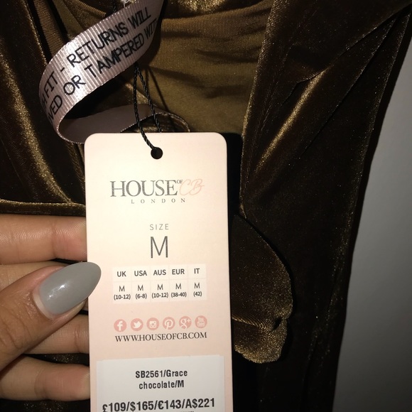 ‘GRACE’ CHOCOLATE VELVET WRAP DRESS - Picture 3 of 4